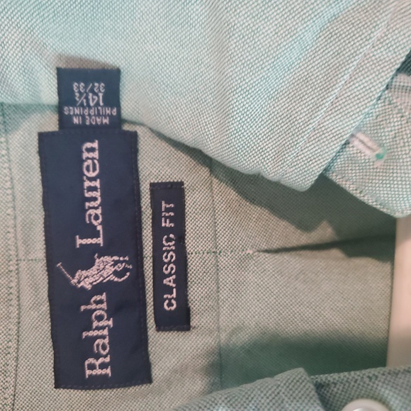 Men's 32/33 Ralph Lauren "classic fit" button down, Green, flesh pony - Picture 4 of 5